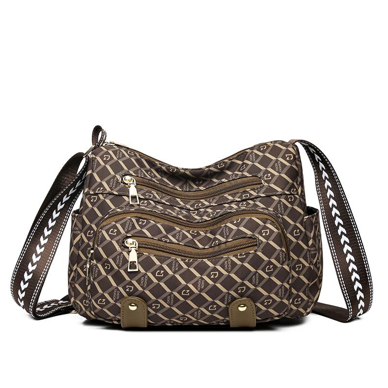 

Женская сумка через плечо с несколькими карманами, сумка для мамы, большая вместительная дорожная сумка через плечо 3908 коричневый