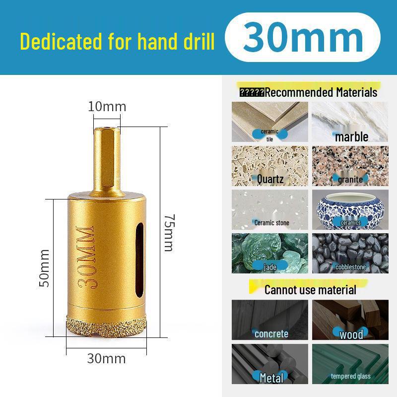 Marmor- und Fliesen-Hartlöt-Lochsäge-Bohrer für Keramik, Glas und Stein