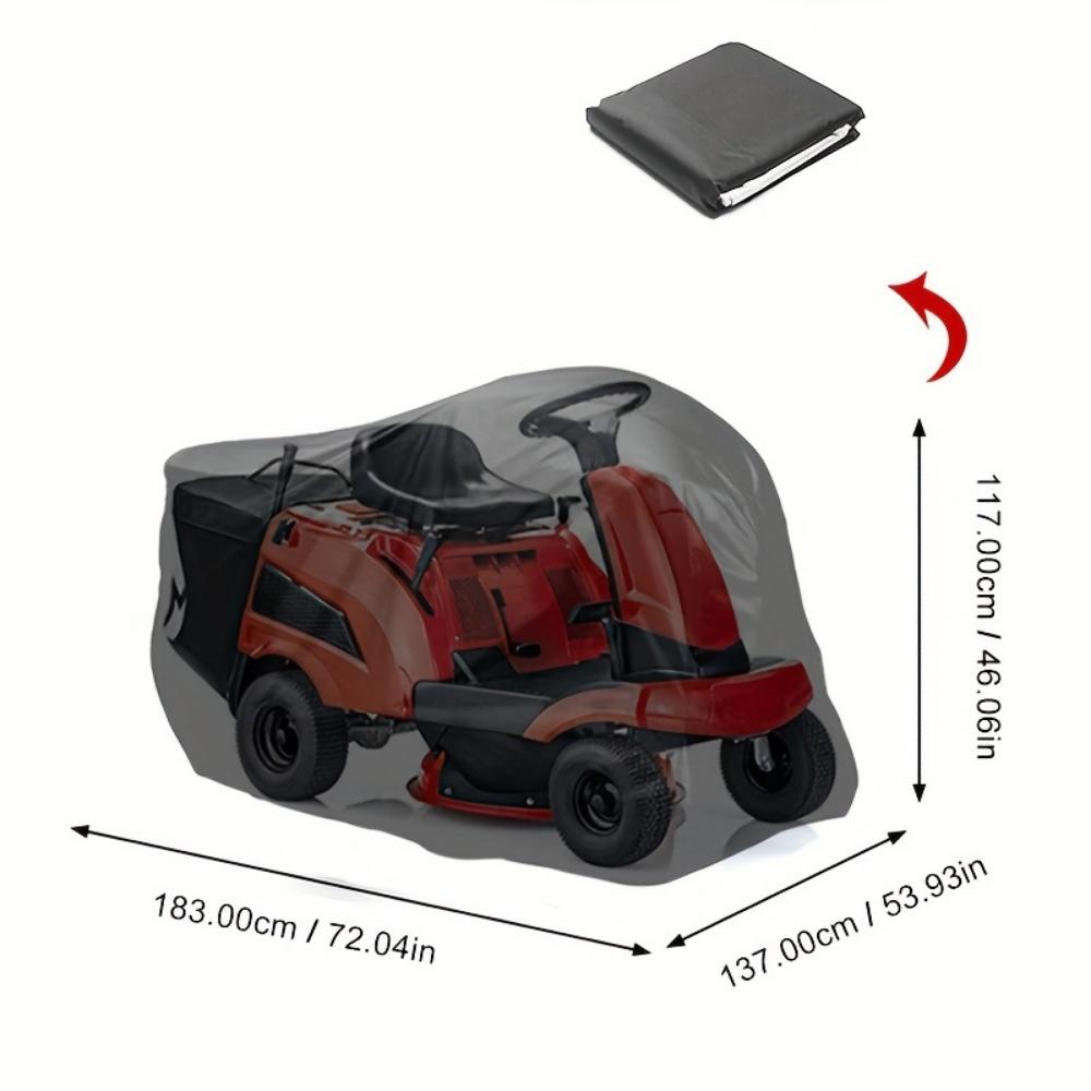 Must-Have Lawn Mower Cover, Heavy-Duty Black Oxford Fabric, Ideal for Outdoor Yard Tractor Storage & Lawn Mower Accessories