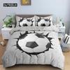 3D Boys Teens Football Comforter Cover Set Queen Size Soccer Ball Duvet Cover Polyester Bedding Set 2/3pcs Soft Twin Quilt Cover