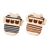 Dogs Striped Sweater Cute Bear Pattern Knitted Pullover Stretchy Warm Winter Puppy Clothes for Small Dogs Cats French Bulldog Chihuahua