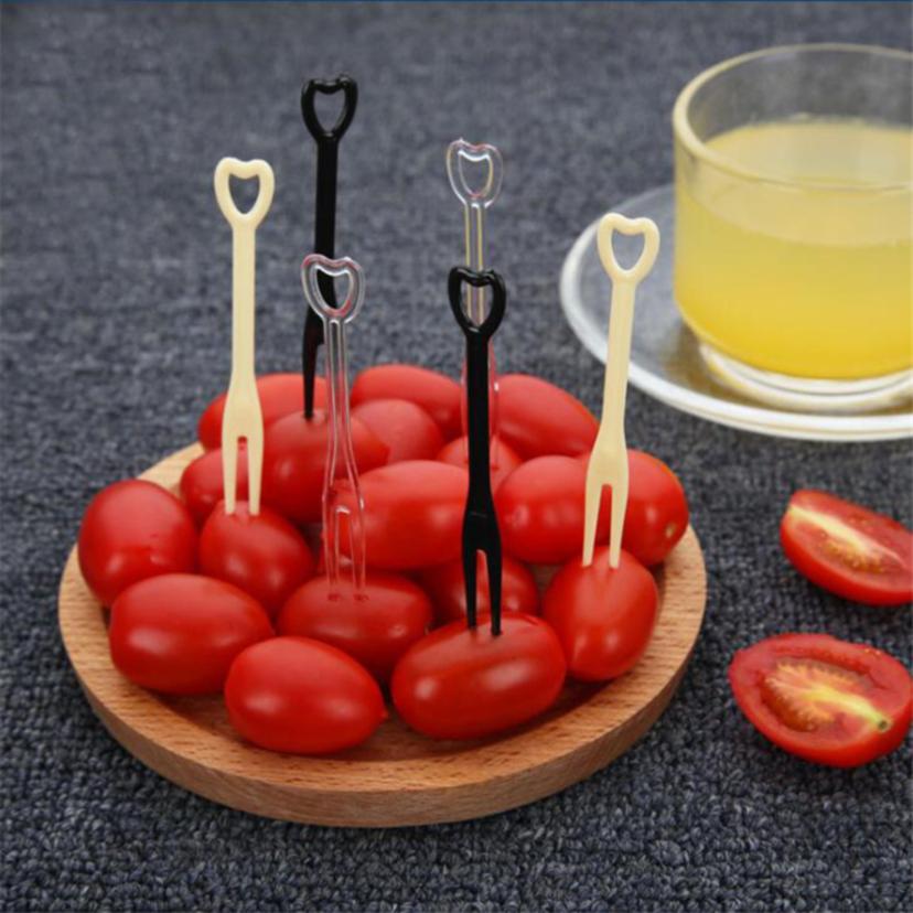 Disposable Plastic Fruit Fork Cake Fork Small Fruit Sign Party Supplies
