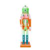 Seasonal Candy Colored Nutcrackers Figurine Wooden Holiday Decoration with Classical Character and Freestanding Base for Tabletop Mantel Decors