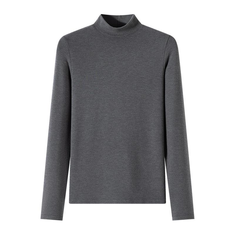 Tencel Lyocell wool semi-turtleneck women's season slim-fit T-shirt