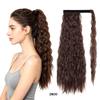 Ponytails Magic Tape Corn Wave Curly Ponytail Extension 22Inch 55cm Long Synthetic Hairpiece for Women