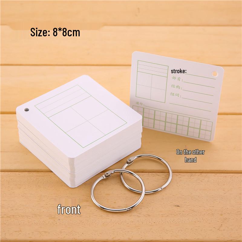 DIY Portable Flashcards: Blank Cards with Ring for Handwritten Memorization