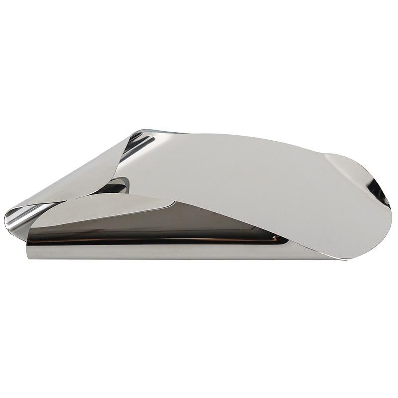 

Designer Stainless Steel Geometric Triangle Curling Tray Fruit Plate Ornaments Model House Sales Office Art Decorations