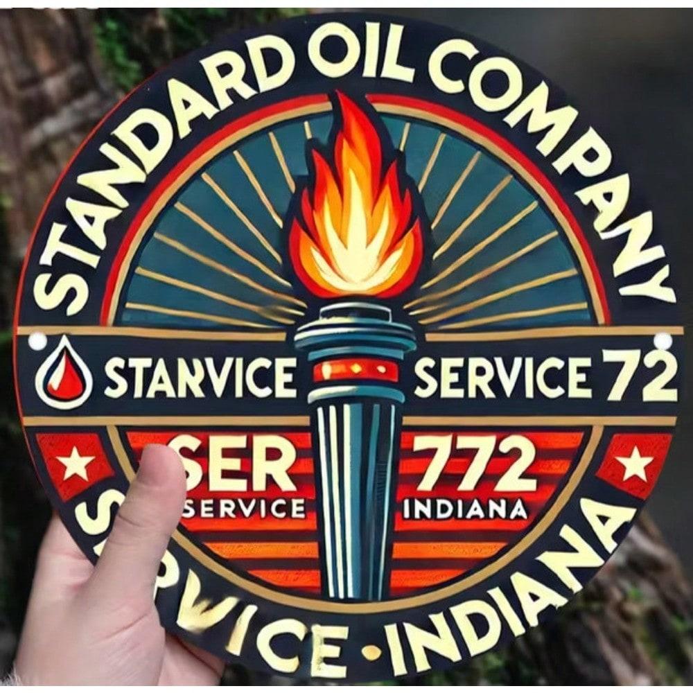 Vintage Standard Oil Porcelain Enamel Metal Sign Retro Garage Bar Wall Decor 20x20