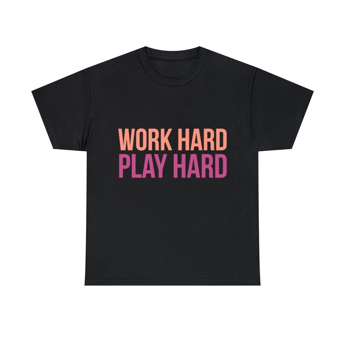 Work Hard Play Hard Workout Gym Workout Muscle Graphic Tee Shirt, S-5XL S