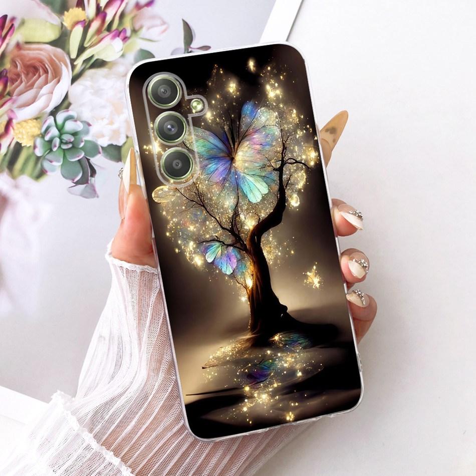 For Samsung Galaxy A54 Cute Flower Butterfly Cat Painted Case For Samsung A54 5G SM-A546B Soft Silicone TPU Phone Cases