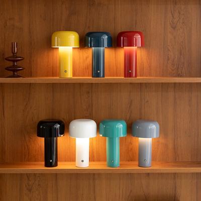 Lampada da tavolo a forma di fungo italiano, portatile, senza fili, ricaricabile, con tocco, lampada da notte USB, decorazione da scrivania, luce notturna per camera da letto