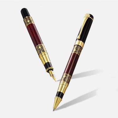 Classic Design Business Men Metal Ink Fountain Pen Wood Color School Student Writing Pen