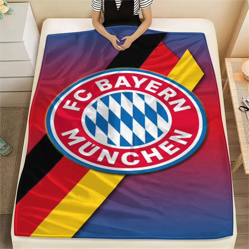 1Pc FC Bayern München Print Flannel Blanket High Quality Warm Comfortable Cover for All Seasons Perfect for Gifts Home Decor