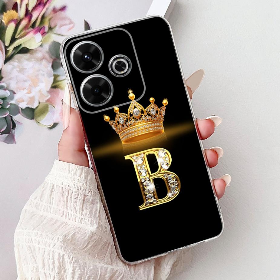 For Xiaomi Redmi 13 Case New Letters Cover 6.79'' Clear Silicone Soft TPU Phone Case For Xiaomi Redmi 13 Redmi13 Back Cover Bags