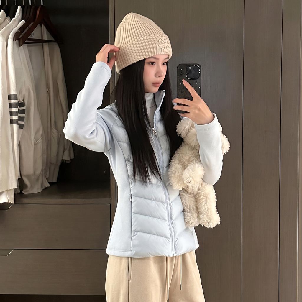 Light and thin ribs cotton clothes, women's winter jacket, slim fit inside, waist tight, thin cotton jacket.