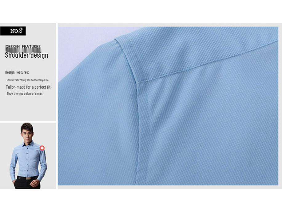 Herren Bügelfreies Slim Fit Langarm Arbeitshemd – Weiß Kleiner Kragen, Business Formal Koreanischer Stil