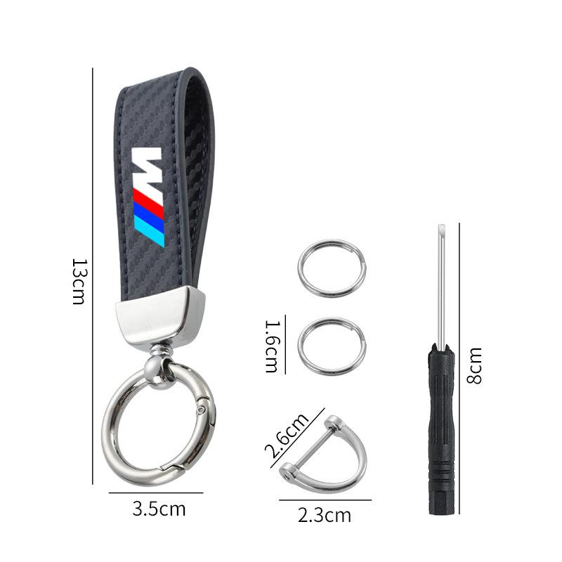 Carbor Fiber Car Keychain for BMW M 1 3 4 5 6 7 Series X1 X4 X5 X6 X7 G20 F48 E60 E36 E39 Key Holder Pendant Chain Ring Sticker jbzh05