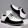 Men Sneakers Shoes Fashion Brand Classic Lace-Up Casual Loafers Pu Leather Shoes Black Breathable Business Men Shoes Big Size
