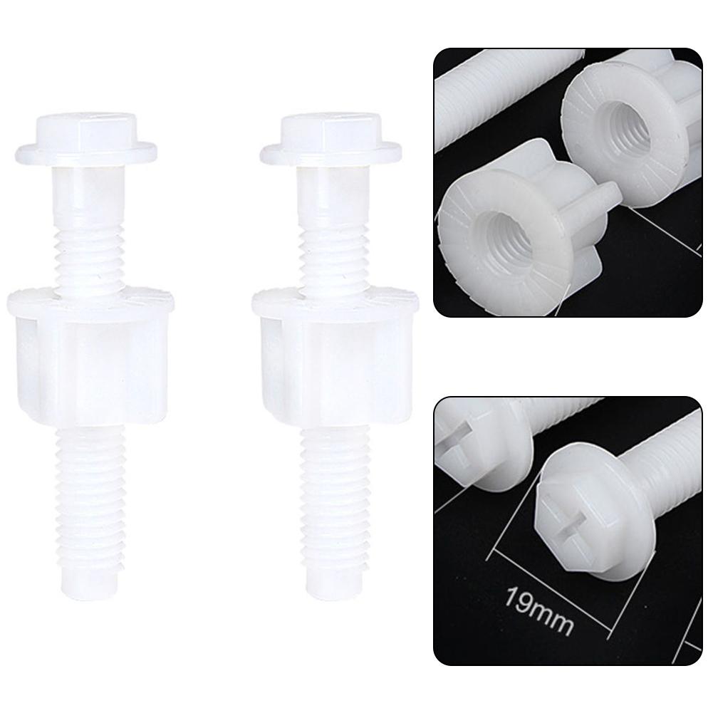 Hinge Bolts Screw Reliable Plastic Toilet Repair Kit 2pc Hinge Bolts Screw Set White Bathroom Fixture Accessories