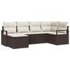 Ensemble de canapé de jardin vidaXL 6 pièces avec coussins Marron Rotin poly, Canapé de jardin vidaXL 2 places 3355117