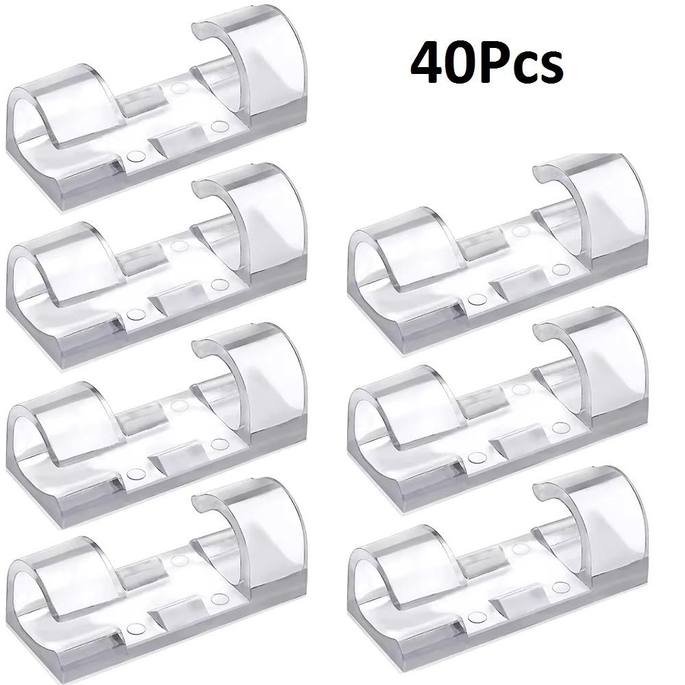 Self Adhesive Cable Organizer Clips ABS Wire Manager Cord Holder Desktop Workstation USB Charging Data Line Bobbin Winder