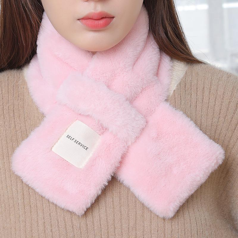 Korean-Style Faux Rabbit Fur Thick Winter Scarf - Super Warm & Stylish Neck Warmer