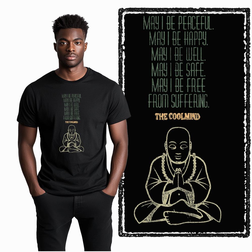 Coolmind X0050 Retro Vibe Thinker Buddha Tee Cotton Exclusive Graphic Men Tshirt Big Size Streetwear T Shirt for Men Tee Shirts