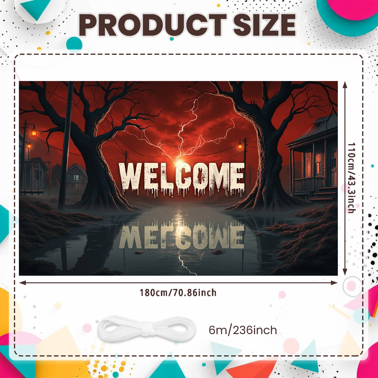 

Creepy Backdrop Design Horror Display Horror Welcome Banner Spooky Scary Banner For Halloween Party Horror Event Halloween