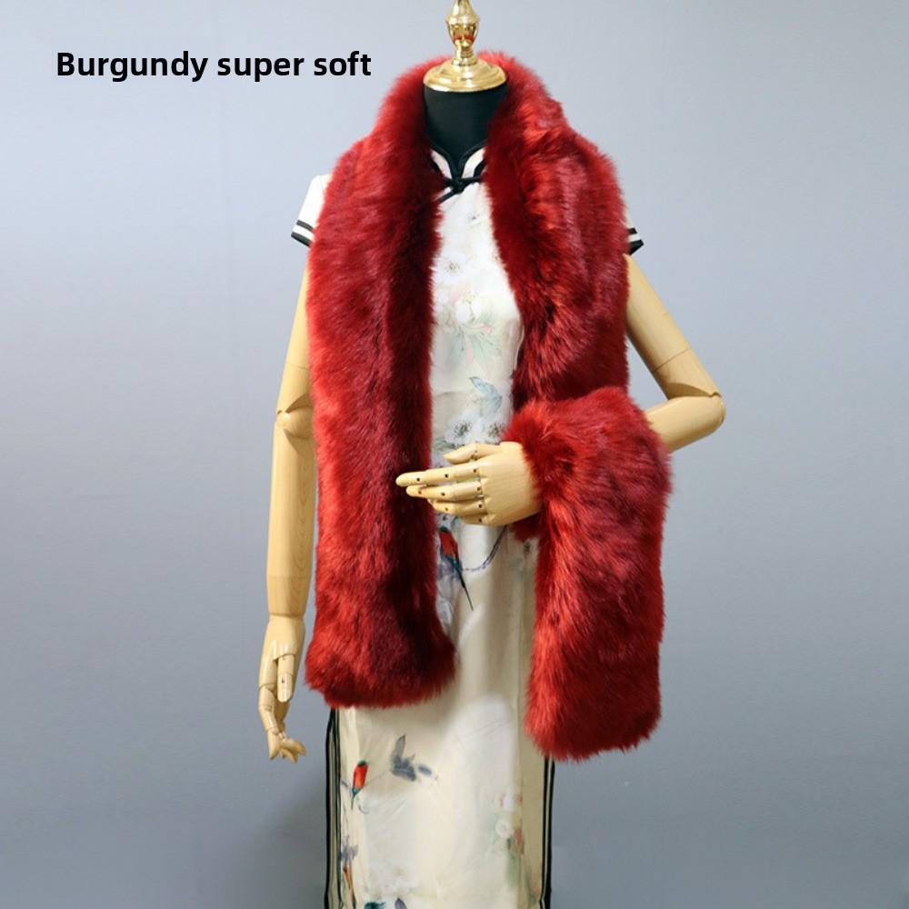 Herbst und Winter Imitat Pelzkragen Imitat Fuchspelz Waschbärpelz Schal Verlängert Dick Schal Warmer Schal Schal Pelzkragen