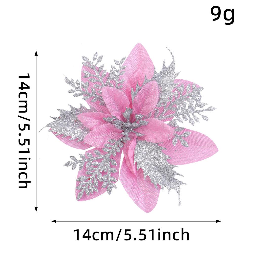 5PCS Christmas Flowers Simulate Christmas Flower Fake Christmas Bouquet Flower Xmas Ornaments New Year Party Decor
