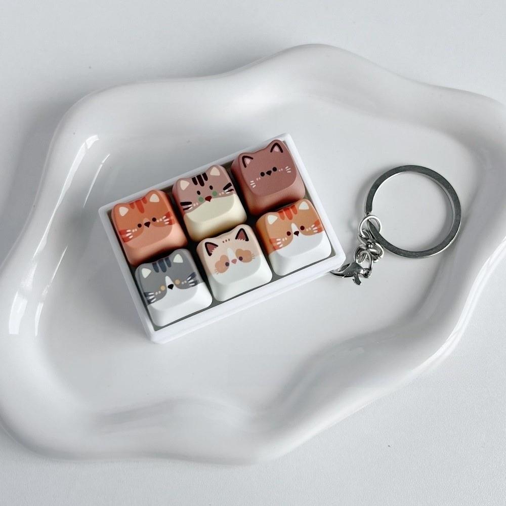 Keyboard Anti-stress Toy Pendant 2/3/4/6/9 Keys Cat Fidget Keychain  Children Adults