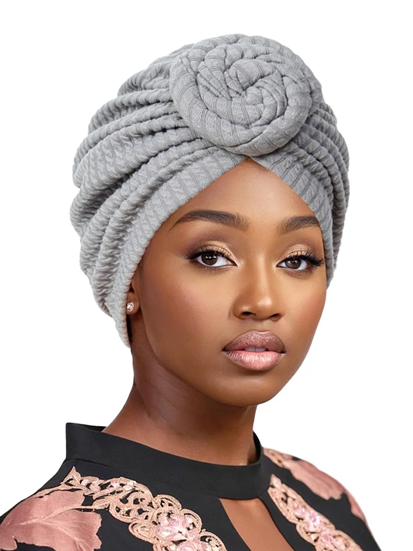 

Fashion Women Turban Hijab Hats African Head Wraps Soft Elastic Muslim Hats Breathable Chemo Cap For Women Girls