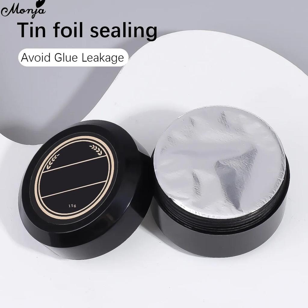 Monja 2PCS 15g No Wipe Top Coat 4In1 Strong Adhesive Hard Gel Rhinestones Glue Reinforcement Varnish Manicure Design Tool