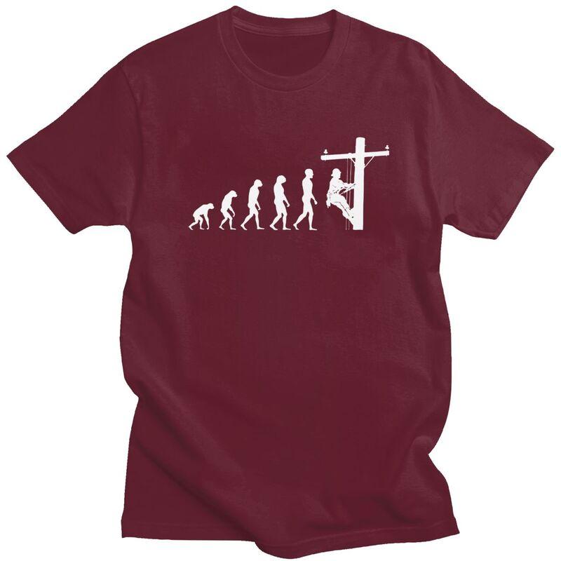Individuelles Lineman Evolution T-Shirt Herren Kurzarm Re Baumwolle T-Shirt Freizeit Elektriker Elektroingenieur Geschenk T-Shirts