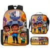 Dynamic Guardian Backpack Satchel Pencil Case Three-Piece Set Primary And Secondary School Student Cartoon School Bag Set