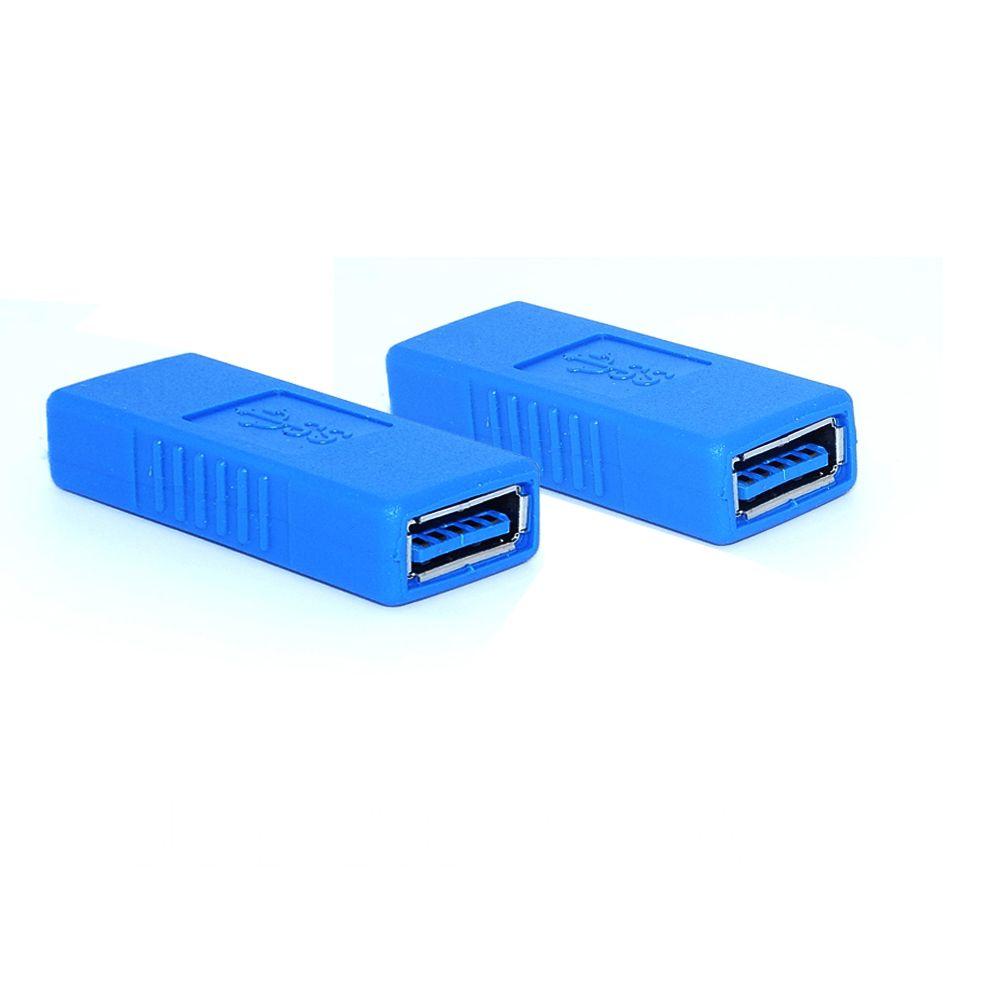 Black Blue Consumer Electronics Coupler Gender Connector USB 3.0 Adapter Type A Female To Female