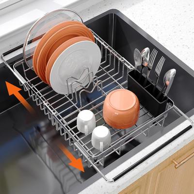 Dish Drying Rack In Sink Expandable 13.116.6 D Stainless Steel Dish Drainers for Kitchen Sink Retractable Over Sink Dish Rack D