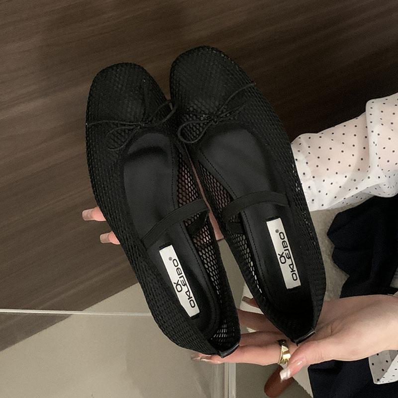 Fashion 2025 New Fashion Butterfly-Knot Women Mary Janes Flats Lolita Shoes Female Mesh Breathable Footwear Ladies Flats With Shoes