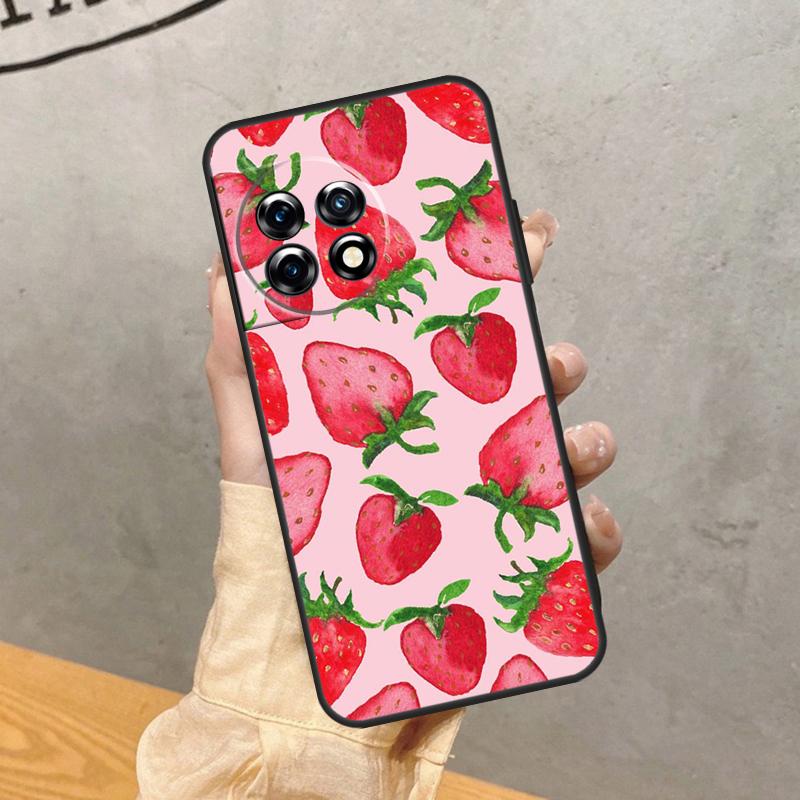 

Strawberry Red Case For OnePlus 15R 13T 13R 13 12 12R 11 10 9 Pro 10T 8T Nord 5 CE 2 3 4 Lite N20 N30 Cover OnePlus Nord N20