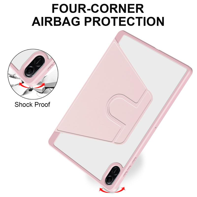 Honor X8A 11" Ultratenké pouzdro s koženým otočným stojánkem odolné proti pádům s plným akrylovým krytím