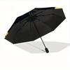 1pc Black Cat Floral Print Automatic Open/close Folding Umbrella, Compact Portable Travel Umbrella, Perfect Birthday/Christmas, Cute Umbrell