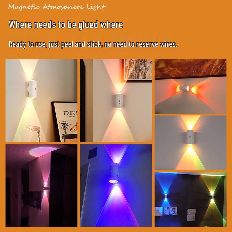 Smart Colorful Gradient Night Light with Human Body Induction and Magnetic Charging for Home