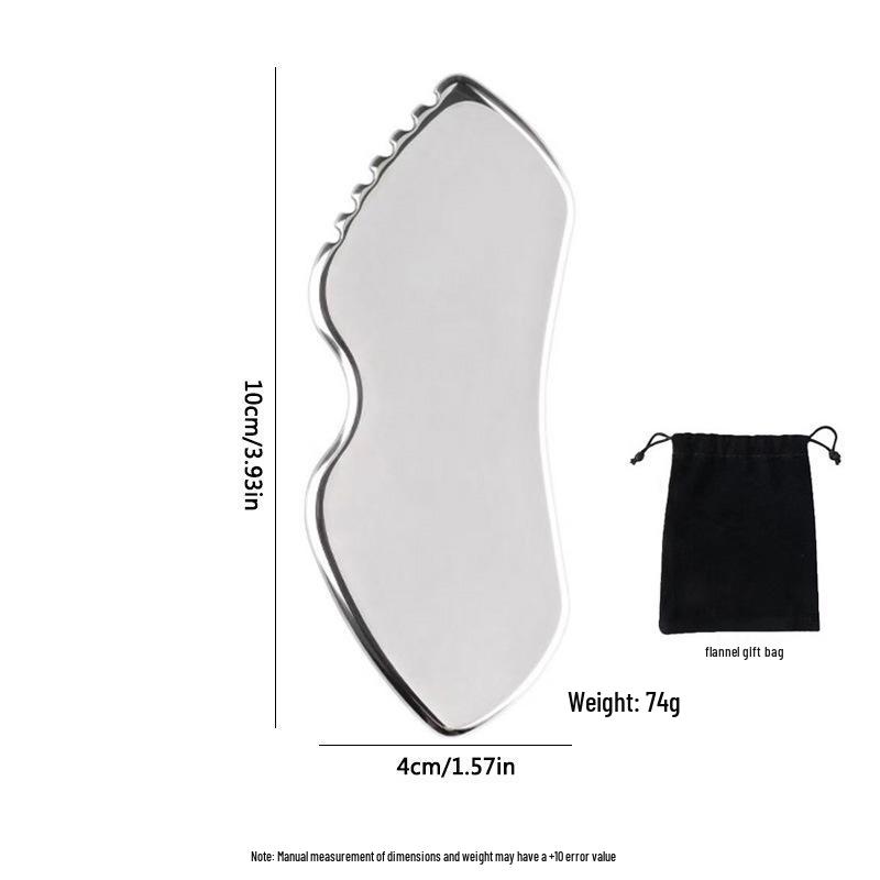 In-Stock Stainless Steel Facial Fascia Relaxation Massager Tool & Gua Sha Board