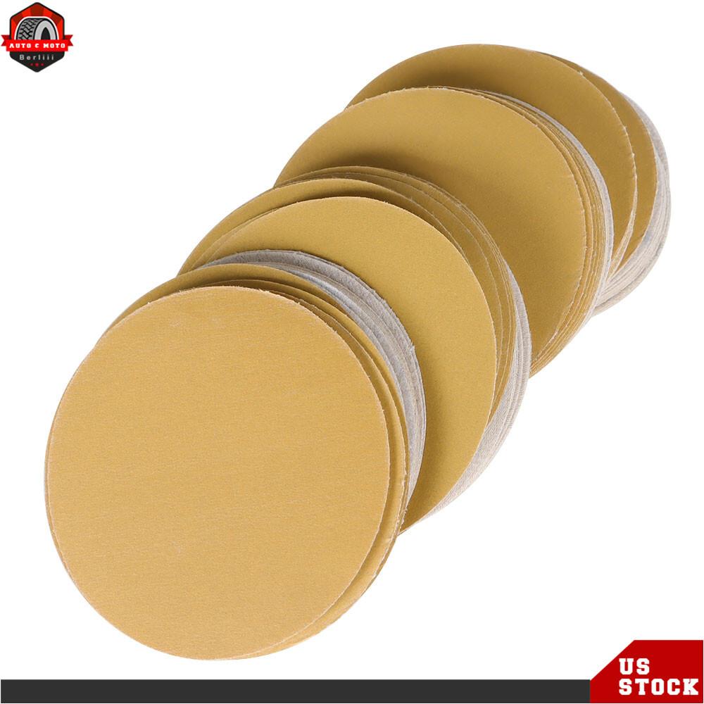 100Pcs 5" Sanding Disc NO-Hole Flocking Sandpaper Hook Loop Grit 60-320
