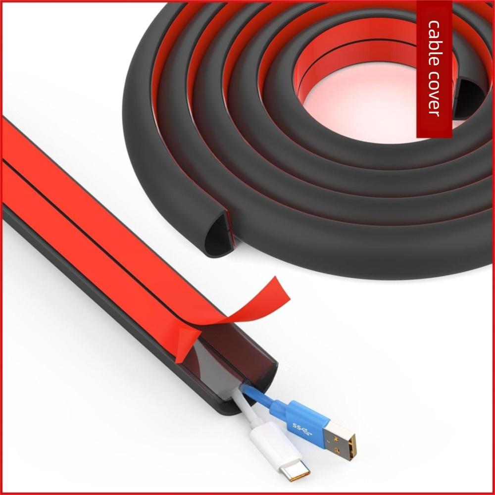 1/2/3/5meter Soft PVC Wire Cover Self-Adhesive Cable Management Protector Cord Hider  Wall Mounting