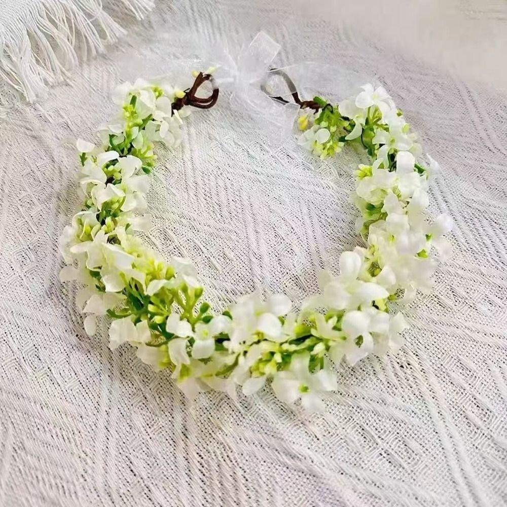 Pastoral Scenic Rapeseed Flower Wreath Bright Cloth Flower Girl Children's Hair Accessories Floral Headband Headbands