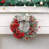 With Berries Bow Artificial Christmas Wreath 38cm Window Door Hanging Wreath  Wedding Decor