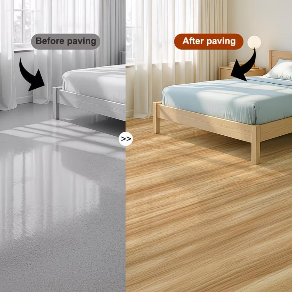 1pc 118.11in Self Adhesive Matte Floor Stickers Home Decoration Kitchen Bathroom Wardrobe Floor Wood Grain Floor Stickers
