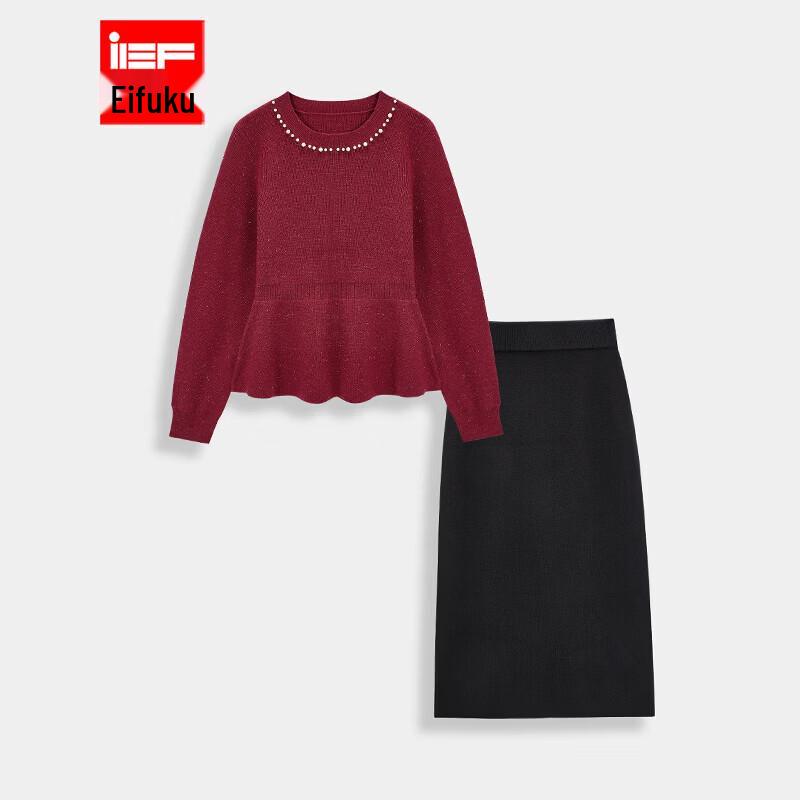 

Вязаный комплект из двух предметов IEF Aiyifu с жемчужным декором One Size