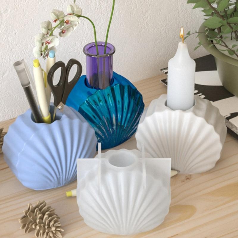 Fan Shaped Silicones Molds Fan Shape Resins Molds for Candlestick Candle Holder Flower Water Tube Room Decorations